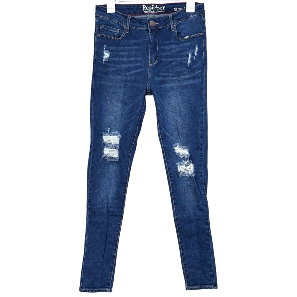 Resfeber Blue Distressed Skinny Jeans Womens Size 10